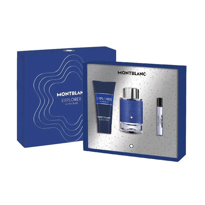 Estuche Mont Blanc Explorer Ultra Blue Perfume 100ml + Perfume Mini 7,5ml + Shower gel