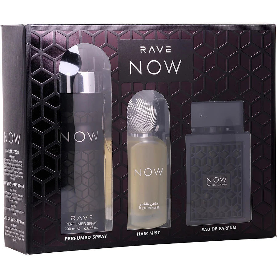Estuche Rave Now Hombre 3PZ Perfume 100ml + Aerosol + Hair Mist 50ml