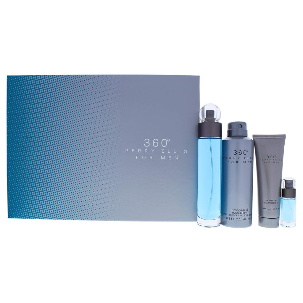 ESTUCHE PERRY ELLIS 360 CLASICO HOMBRE  PERFUME100ML + SPRAY + SHOWER GEL +MINI 7.5ML