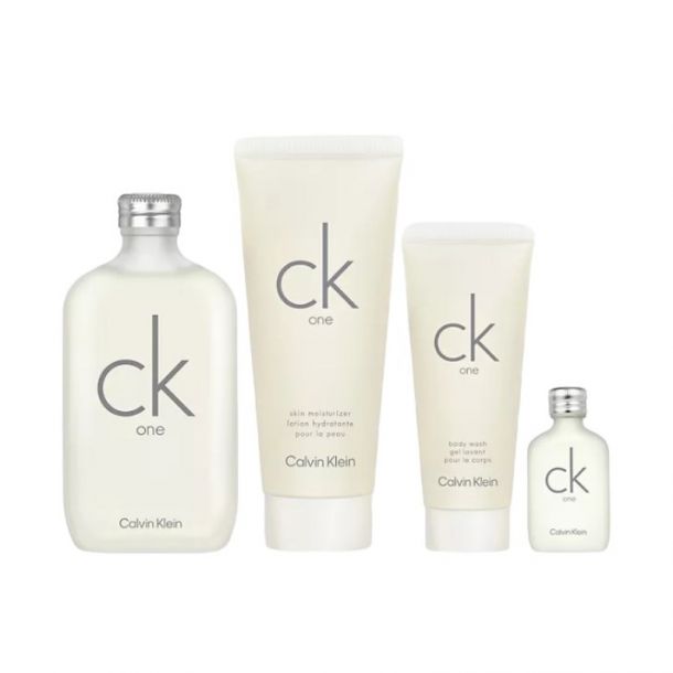 ESTUCHE CALVIN KLEIN CK ONE 200ML+CREMA 200ML +GEL DE BAÑO 100ML + MINI 15ML