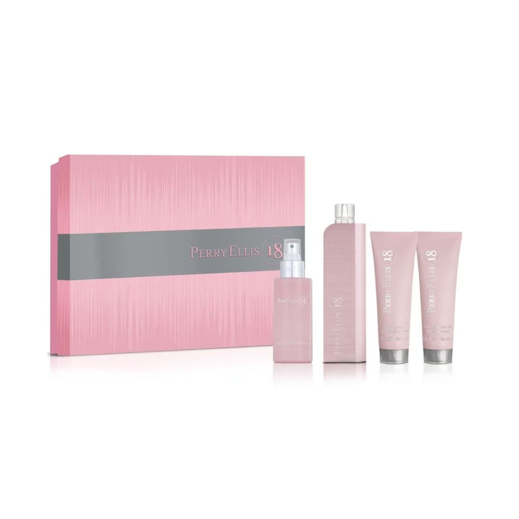 ESTUCHE PERRY ELLIS 18 DAMA 100ML 4 PZS + GEL DE BAÑO + CREMA +BODY