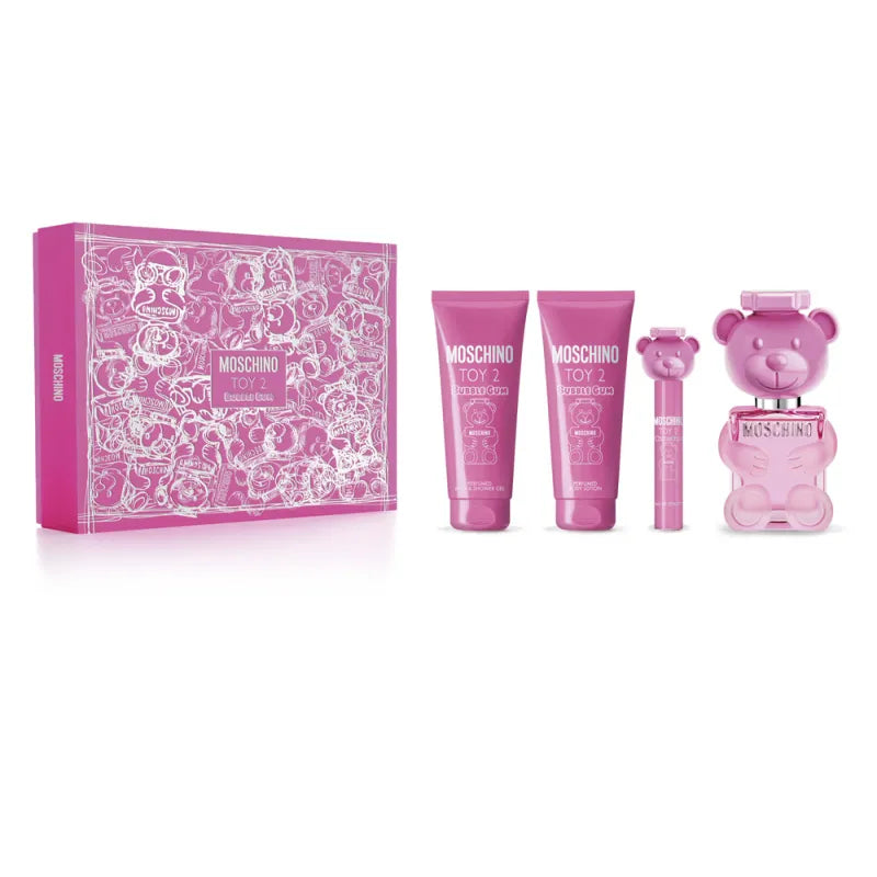ESTUCHE MOSCHINO TOY 2  BUBBLE GUM 4 PZ 100ML + BODY LOTION +SHOWER GEL+ MINI 10ML